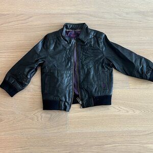 Paul Smith Junior Black Leather Jacket Size 2T NWOT